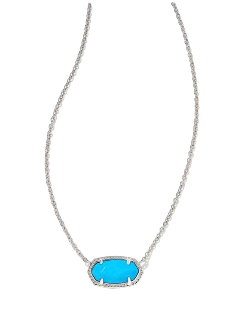 Kendra Scott Blue Oval Stone Silver Pendant Necklace - Women's Jewelry